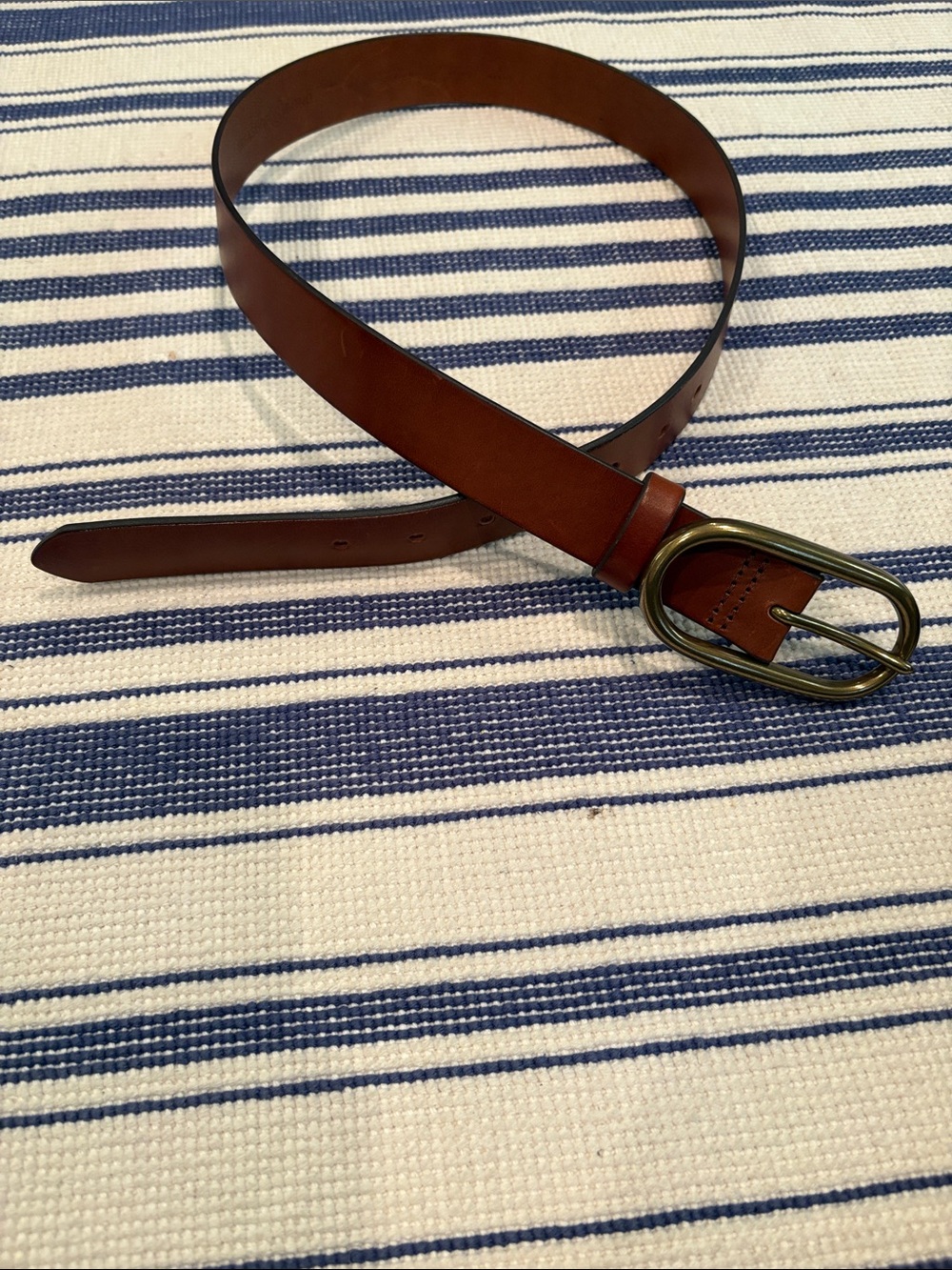 EUC Treasure and Bond Leather Belt in Warm Brown with Brass Buckle Size S